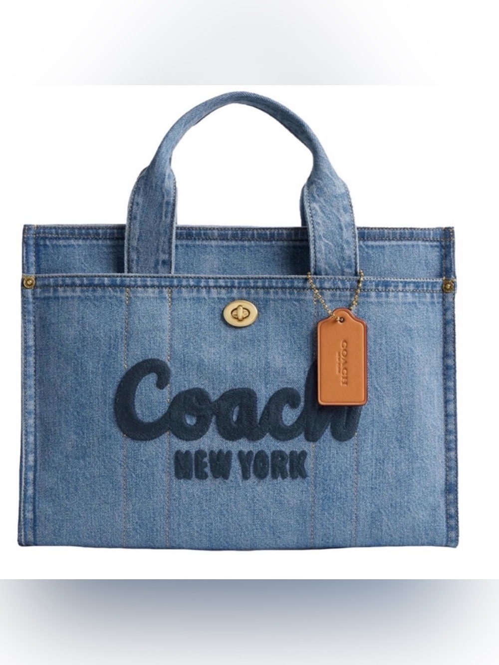 Coach Large Denim Cargo Tote Indigo Blue with Hang Tag. - Picture 1 of 7